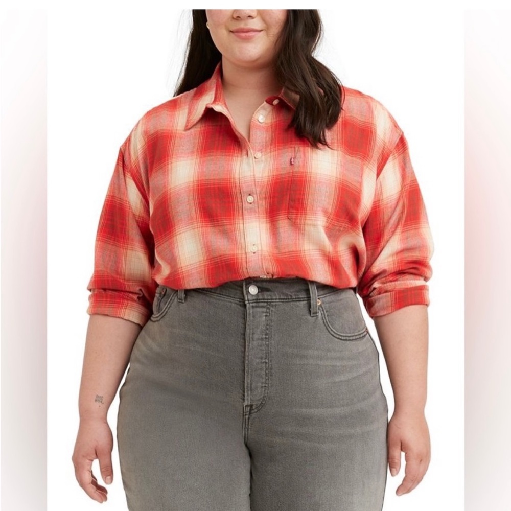 LEVI’S HENRI FLANNEL BUTTON-UP SHIRT (PLUS SIZE)